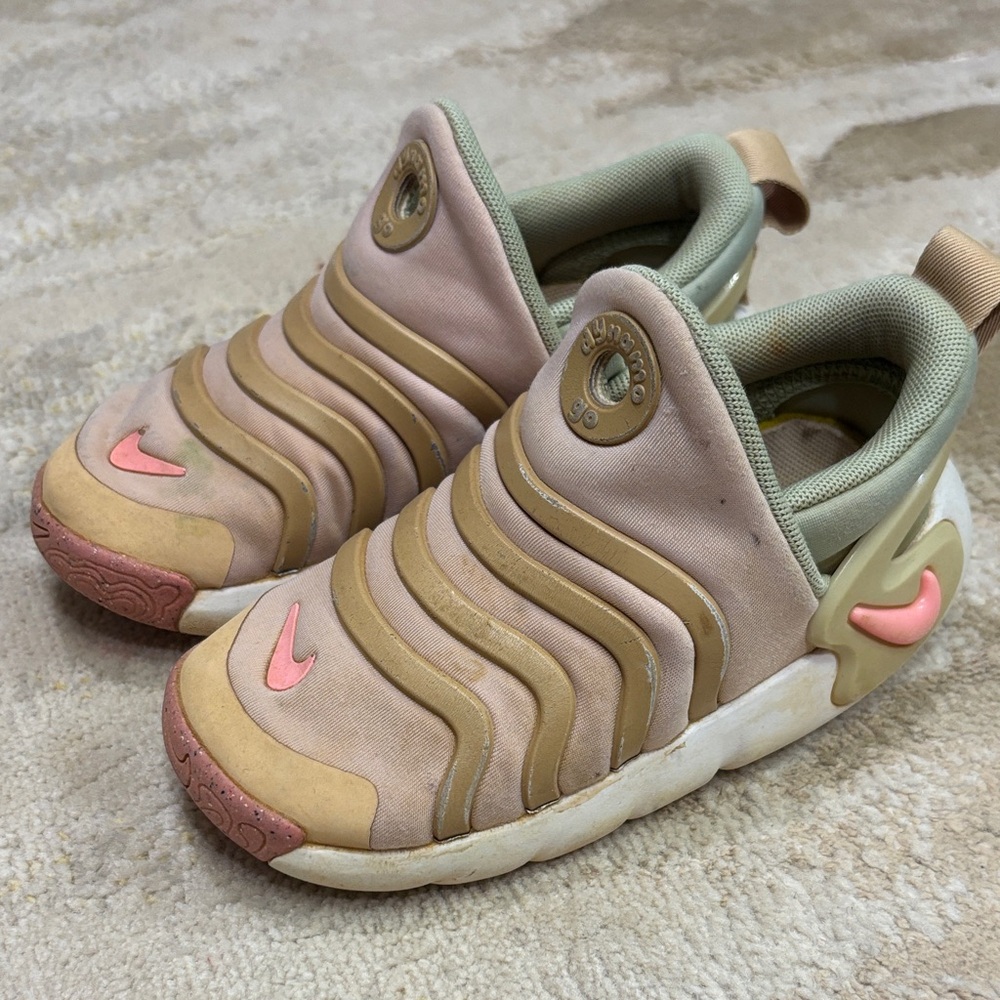 Nike Kids Slip-On Sneakers - Pink and Beige